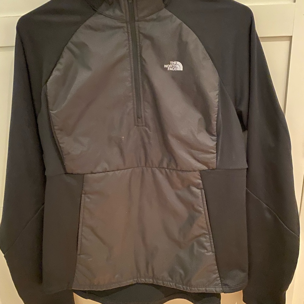 Womens The north face jacket /hoody but without a hood. . Size large. Black